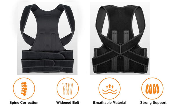 Posture Corrector Belt — Unisex Back Support Brace for Instant Spine Alignment & Shoulder Correction | Adjustable Widened Belt, Breathable Design & Magnetic Lumbar Support for Pain Relief