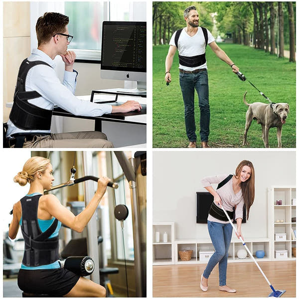 Posture Corrector Belt — Unisex Back Support Brace for Instant Spine Alignment & Shoulder Correction | Adjustable Widened Belt, Breathable Design & Magnetic Lumbar Support for Pain Relief